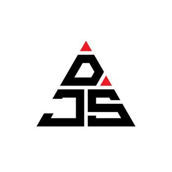 diseño de logotipo de letra triangular djs con forma de triángulo. monograma de diseño del logotipo del triángulo djs. plantilla de logotipo de vector de triángulo djs con color rojo. logo triangular djs logo simple, elegante y lujoso.