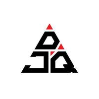 DJQ triangle letter logo design with triangle shape. DJQ triangle logo design monogram. DJQ triangle vector logo template with red color. DJQ triangular logo Simple, Elegant, and Luxurious Logo.