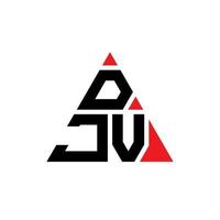 DJV triangle letter logo design with triangle shape. DJV triangle logo design monogram. DJV triangle vector logo template with red color. DJV triangular logo Simple, Elegant, and Luxurious Logo.