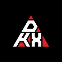 Diseño de logotipo de letra triangular dkx con forma de triángulo. monograma de diseño del logotipo del triángulo dkx. plantilla de logotipo de vector de triángulo dkx con color rojo. logotipo triangular dkx logotipo simple, elegante y lujoso.