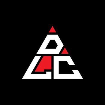 DLC triangle letter logo design with triangle shape. DLC triangle logo design monogram. DLC triangle vector logo template with red color. DLC triangular logo Simple, Elegant, and Luxurious Logo.