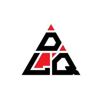 DLQ triangle letter logo design with triangle shape. DLQ triangle logo design monogram. DLQ triangle vector logo template with red color. DLQ triangular logo Simple, Elegant, and Luxurious Logo.