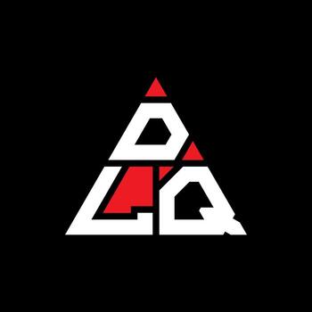 DLQ triangle letter logo design with triangle shape. DLQ triangle logo design monogram. DLQ triangle vector logo template with red color. DLQ triangular logo Simple, Elegant, and Luxurious Logo.