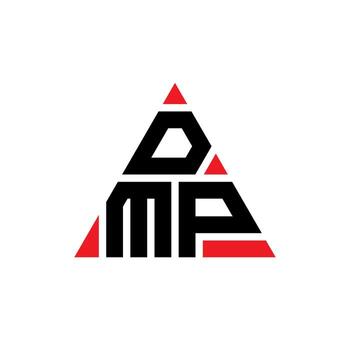 DMP triangle letter logo design with triangle shape. DMP triangle logo design monogram. DMP triangle vector logo template with red color. DMP triangular logo Simple, Elegant, and Luxurious Logo.