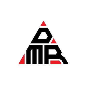 DMR triangle letter logo design with triangle shape. DMR triangle logo design monogram. DMR triangle vector logo template with red color. DMR triangular logo Simple, Elegant, and Luxurious Logo.