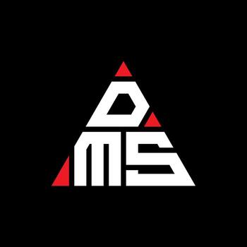 DMS triangle letter logo design with triangle shape. DMS triangle logo design monogram. DMS triangle vector logo template with red color. DMS triangular logo Simple, Elegant, and Luxurious Logo.