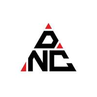 DNC triangle letter logo design with triangle shape. DNC triangle logo design monogram. DNC triangle vector logo template with red color. DNC triangular logo Simple, Elegant, and Luxurious Logo.