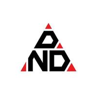 diseño de logotipo de letra de triángulo dnd con forma de triángulo. monograma de diseño de logotipo de triángulo dnd. plantilla de logotipo de vector de triángulo dnd con color rojo. logo triangular dnd logo simple, elegante y lujoso.