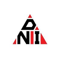 diseño de logotipo de letra triangular dni con forma de triángulo. monograma de diseño del logotipo del triángulo dni. plantilla de logotipo de vector de triángulo dni con color rojo. logotipo triangular dni logotipo simple, elegante y lujoso.