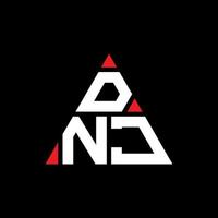 diseño de logotipo de letra triangular dnj con forma de triángulo. monograma de diseño del logotipo del triángulo dnj. plantilla de logotipo de vector de triángulo dnj con color rojo. logo triangular dnj logo simple, elegante y lujoso.