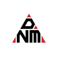 diseño de logotipo de letra triangular dnm con forma de triángulo. monograma de diseño de logotipo de triángulo dnm. plantilla de logotipo de vector de triángulo dnm con color rojo. logo triangular dnm logo simple, elegante y lujoso.