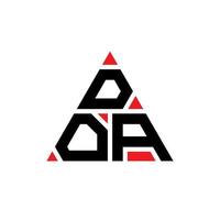 diseño de logotipo de letra triangular doa con forma de triángulo. monograma de diseño del logotipo del triángulo doa. plantilla de logotipo de vector de triángulo doa con color rojo. logo triangular doa logo simple, elegante y lujoso.