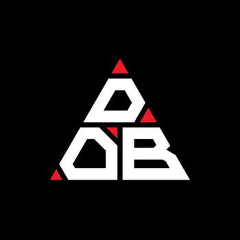DOB triangle letter logo design with triangle shape. DOB triangle logo design monogram. DOB triangle vector logo template with red color. DOB triangular logo Simple, Elegant, and Luxurious Logo.