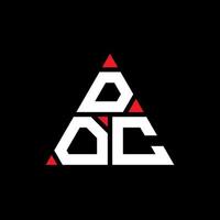 DOC triangle letter logo design with triangle shape. DOC triangle logo design monogram. DOC triangle vector logo template with red color. DOC triangular logo Simple, Elegant, and Luxurious Logo.