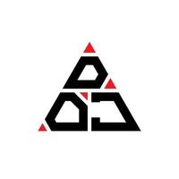 DOJ triangle letter logo design with triangle shape. DOJ triangle logo design monogram. DOJ triangle vector logo template with red color. DOJ triangular logo Simple, Elegant, and Luxurious Logo.