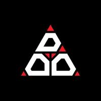 diseño de logotipo de letra triangular doo con forma de triángulo. monograma de diseño del logotipo del triángulo doo. plantilla de logotipo de vector de triángulo doo con color rojo. logotipo triangular doo logotipo simple, elegante y lujoso.