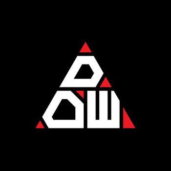 DOW triangle letter logo design with triangle shape. DOW triangle logo design monogram. DOW triangle vector logo template with red color. DOW triangular logo Simple, Elegant, and Luxurious Logo.