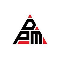 diseño de logotipo de letra triangular dpm con forma de triángulo. monograma de diseño de logotipo de triángulo dpm. plantilla de logotipo de vector de triángulo dpm con color rojo. logo triangular dpm logo simple, elegante y lujoso.