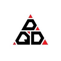 DQD triangle letter logo design with triangle shape. DQD triangle logo design monogram. DQD triangle vector logo template with red color. DQD triangular logo Simple, Elegant, and Luxurious Logo.