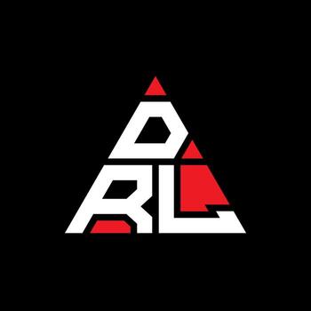 DRL triangle letter logo design with triangle shape. DRL triangle logo design monogram. DRL triangle vector logo template with red color. DRL triangular logo Simple, Elegant, and Luxurious Logo.