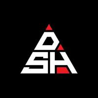 diseño de logotipo de letra de triángulo dsh con forma de triángulo. monograma de diseño de logotipo de triángulo dsh. plantilla de logotipo de vector de triángulo dsh con color rojo. logo triangular dsh logo simple, elegante y lujoso.