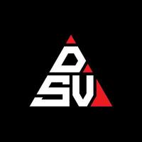 DSV triangle letter logo design with triangle shape. DSV triangle logo design monogram. DSV triangle vector logo template with red color. DSV triangular logo Simple, Elegant, and Luxurious Logo.