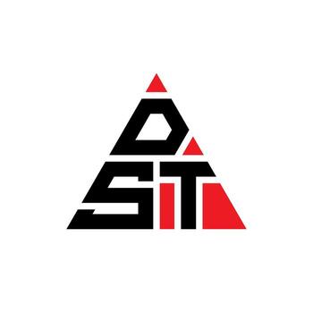 DST triangle letter logo design with triangle shape. DST triangle logo design monogram. DST triangle vector logo template with red color. DST triangular logo Simple, Elegant, and Luxurious Logo.