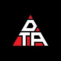 diseño de logotipo de letra triangular dta con forma de triángulo. monograma de diseño de logotipo de triángulo dta. plantilla de logotipo de vector de triángulo dta con color rojo. logotipo triangular dta logotipo simple, elegante y lujoso.