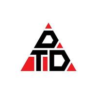 diseño de logotipo de letra de triángulo dtd con forma de triángulo. monograma de diseño del logotipo del triángulo dtd. plantilla de logotipo de vector de triángulo dtd con color rojo. logotipo triangular dtd logotipo simple, elegante y lujoso.