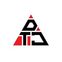 diseño de logotipo de letra triangular dtj con forma de triángulo. monograma de diseño del logotipo del triángulo dtj. plantilla de logotipo de vector de triángulo dtj con color rojo. logotipo triangular dtj logotipo simple, elegante y lujoso.