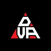 diseño de logotipo de letra triangular dva con forma de triángulo. monograma de diseño del logotipo del triángulo dva. plantilla de logotipo de vector de triángulo dva con color rojo. logotipo triangular dva logotipo simple, elegante y lujoso.