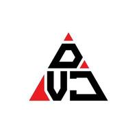 Diseño de logotipo de letra triangular dvj con forma de triángulo. monograma de diseño del logotipo del triángulo dvj. plantilla de logotipo de vector de triángulo dvj con color rojo. logo triangular dvj logo simple, elegante y lujoso.