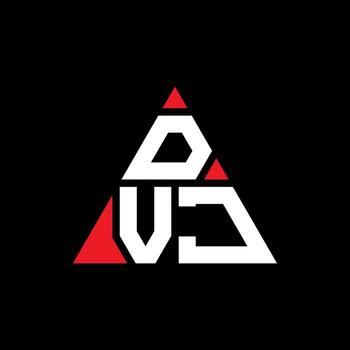 DVJ triangle letter logo design with triangle shape. DVJ triangle logo design monogram. DVJ triangle vector logo template with red color. DVJ triangular logo Simple, Elegant, and Luxurious Logo.