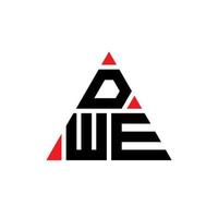 DWE triangle letter logo design with triangle shape. DWE triangle logo design monogram. DWE triangle vector logo template with red color. DWE triangular logo Simple, Elegant, and Luxurious Logo.