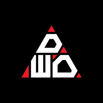 DWO triangle letter logo design with triangle shape. DWO triangle logo design monogram. DWO triangle vector logo template with red color. DWO triangular logo Simple, Elegant, and Luxurious Logo.