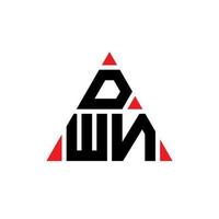 DWN triangle letter logo design with triangle shape. DWN triangle logo design monogram. DWN triangle vector logo template with red color. DWN triangular logo Simple, Elegant, and Luxurious Logo.