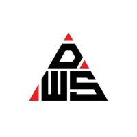DWS triangle letter logo design with triangle shape. DWS triangle logo design monogram. DWS triangle vector logo template with red color. DWS triangular logo Simple, Elegant, and Luxurious Logo.