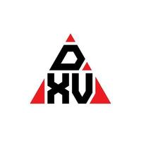 diseño de logotipo de letra triangular dxv con forma de triángulo. monograma de diseño del logotipo del triángulo dxv. plantilla de logotipo de vector de triángulo dxv con color rojo. logotipo triangular dxv logotipo simple, elegante y lujoso.