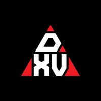 diseño de logotipo de letra triangular dxv con forma de triángulo. monograma de diseño del logotipo del triángulo dxv. plantilla de logotipo de vector de triángulo dxv con color rojo. logotipo triangular dxv logotipo simple, elegante y lujoso.