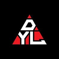 diseño de logotipo de letra de triángulo dyl con forma de triángulo. monograma de diseño de logotipo de triángulo dyl. plantilla de logotipo de vector de triángulo dyl con color rojo. logo triangular de dyl logo simple, elegante y lujoso.