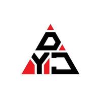diseño de logotipo de letra de triángulo dyj con forma de triángulo. monograma de diseño del logotipo del triángulo dyj. plantilla de logotipo de vector de triángulo dyj con color rojo. logo triangular dyj logo simple, elegante y lujoso.