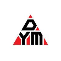 DYM triangle letter logo design with triangle shape. DYM triangle logo design monogram. DYM triangle vector logo template with red color. DYM triangular logo Simple, Elegant, and Luxurious Logo.