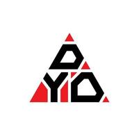 DYO triangle letter logo design with triangle shape. DYO triangle logo design monogram. DYO triangle vector logo template with red color. DYO triangular logo Simple, Elegant, and Luxurious Logo.