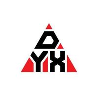 diseño de logotipo de letra de triángulo dyx con forma de triángulo. monograma de diseño del logotipo del triángulo dyx. plantilla de logotipo de vector de triángulo dyx con color rojo. logo triangular dyx logo simple, elegante y lujoso.