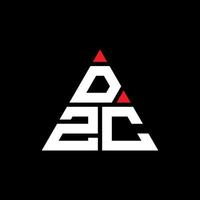 diseño de logotipo de letra triangular dzc con forma de triángulo. monograma de diseño del logotipo del triángulo dzc. plantilla de logotipo de vector de triángulo dzc con color rojo. logotipo triangular dzc logotipo simple, elegante y lujoso.