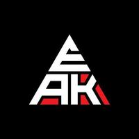 diseño de logotipo de letra triangular eak con forma de triángulo. monograma de diseño de logotipo de triángulo eak. plantilla de logotipo de vector de triángulo eak con color rojo. logotipo triangular eak logotipo simple, elegante y lujoso.
