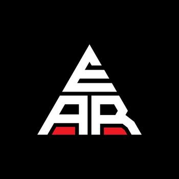 EAR triangle letter logo design with triangle shape. EAR triangle logo design monogram. EAR triangle vector logo template with red color. EAR triangular logo Simple, Elegant, and Luxurious Logo.