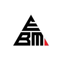 EBM triangle letter logo design with triangle shape. EBM triangle logo design monogram. EBM triangle vector logo template with red color. EBM triangular logo Simple, Elegant, and Luxurious Logo.