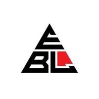 EBL triangle letter logo design with triangle shape. EBL triangle logo design monogram. EBL triangle vector logo template with red color. EBL triangular logo Simple, Elegant, and Luxurious Logo.