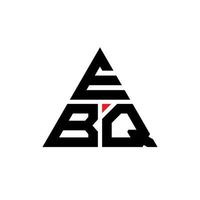 EBQ triangle letter logo design with triangle shape. EBQ triangle logo design monogram. EBQ triangle vector logo template with red color. EBQ triangular logo Simple, Elegant, and Luxurious Logo.